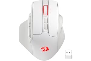Redragon M806 bezprzewodowa mysz do gier, 7 programowalnych przycisków, przewodowa mysz dla graczy RGB z połączeniem 3-trybowym, bezprzewodowa BT i 2,4 G, ergonomiczna konstrukcja z naturalnym