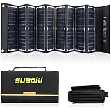 Suaoki 60W 18V Solar Panel Ladegerät mit 2 USB Anschlüsse für jeden Anschluss, für iPhone, Samsung, HTC, Kindle, Lautsprecher und mehr