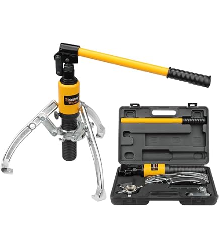 Extracteur De Roulement Hydraulique 5 Tonnes - Outil Professionnel Pour Démontage Moyeux, Poulies Et Roulements - Avec 3 Mâchoires Interchangeables