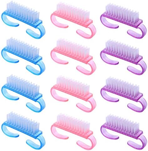 Mini Nail Brush Scrub Cleaning Pedicure Brushes for Toes and Nails Art Cleaning, Pack of 12