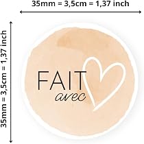 Avery 140 „Made With Love“ Etiketten – Selbstklebend, Rund, 35mm, Recyclingpapier