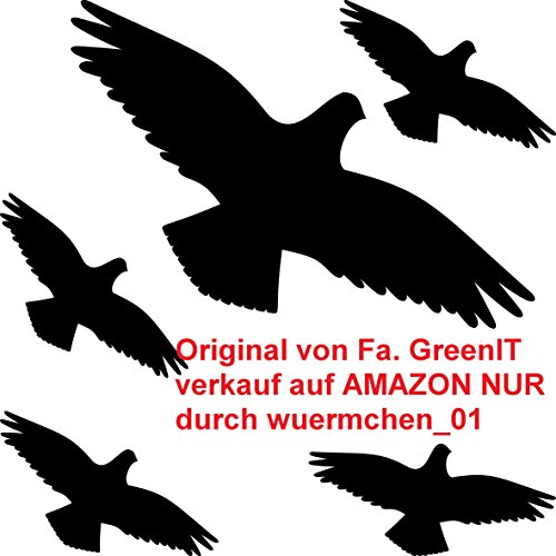 Warnvogel Set Vogel Vögel Warnvögel Silhouette Aufkleber die cut Tattoo Fenster Schutz gegen Vogelschlag Deko Folie (1 Set schwarz) - 4