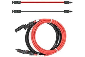 SOLARTRONICS Rallonge à Deux Faces Connecteur Solaire Câble Solaire Rouge/Noir 4mm ² avec Prise Longueurs Différentes (1m Jusqu'À 50m), Made in Germany (6m)