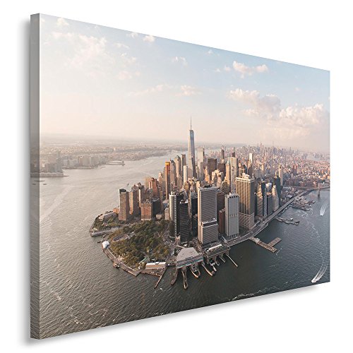 Feeby. Tableau Déco - 1 Partie - 80x120 cm, Impression sur Toile Décoration Murale Image Imprimée, New York, Architecture, Marron