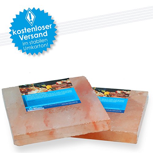 2 Salzsteine "DeLuxe" BBQ Salzplatten zum grillen (4.4kg), mehrfach verwendbar