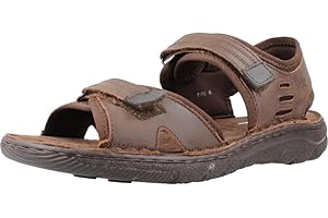 Fluchos - Sandalias de Piel para Hombre, Plantilla Acolchada, Piso Antideslizante y Flexible. Marca Color Marron/Negro