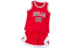 TENHCREEK Tenue de Basket Enfant 2 Pièces-Tenue Basket Garcon,Ensemble Basket Enfant Gilet et Tenue Basket Enfant Garçon Shorts,Cadeau de Maillot Basket Enfant pour un Garçon de 4-14 Ans Noir Rouge