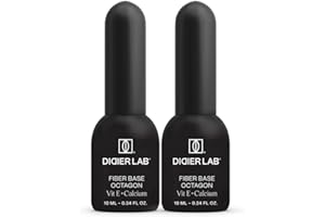 DIDIER LAB - Premium Fiber Base Gel de Uñas Octagon Clear - Sin HEMA ni TPO - Gel Base Coat para Pintauñas Semipermanentes con Vitaminas y Minerales - Fiber Base Uñas Fuerte y Flexible - 2x10ml