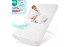 Sun Garden Kindermatratze 90x200 cm H2 – Oeko Tex 100 – 3 Jahre Herstellergarantie – Matratze für Kinderbett – Bezug waschbar – Matratze für Kinder – Klimafaser-Versteppung – Modell P1440 ComfortPur