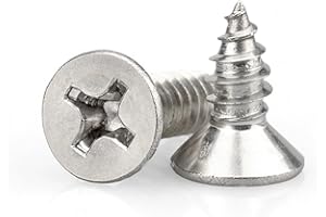 LERNOU M3x8mm Wood Screws,Flat Head Screws for Wood, Stainless Steel Small Screw,Multi Purpose Screw for Furniture, Woodworking, DIY (100pcs)