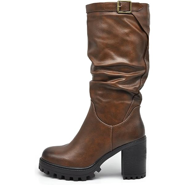 Stivaletti Donna Con Zeppa E Plateau, In Ecopelle, Fodera In PU/pelo, Chiusura Con Lacci E Cerniera, Autunno Inverno - 2