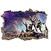 Produktbild WQQUN1 Fortnite Games 3D Gebrochenes Loch wandaufkleber für Kinder/Jungen mädchen Schlafzimmer Zimmer Spiel Aufkleber wandbild Dekorationen Graffiti Decals tapete abnehmbar wandkunst Sticker PVC