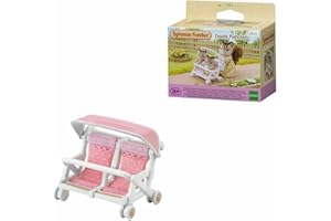 Sylvanian Families Podwójny Spacerowy Wózek dla Lalek, Wielokolorowy, ‎10 x 6 x 9.5 cm; 20 g