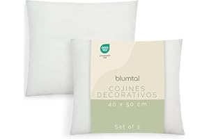 Blumtal Relleno cojin 40x50 cm - Relleno para Cojines 40x50 cm Certificado Oeko-Tex - Relleno de Cojines 40x50 de poliéster - Relleno Cojines 40x50 Lavable - Relleno de cojin 40x50 - Relleno Almohada