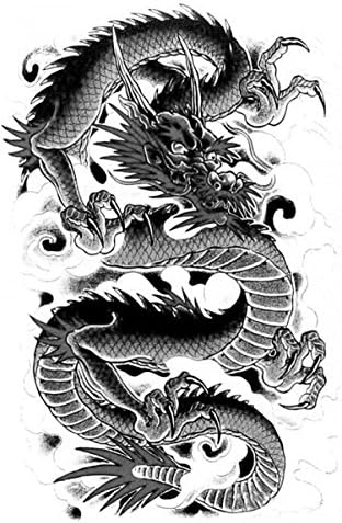 GGSELL Waterproof and non toxic Upper arm Dragon Temporary tattoos for men and women