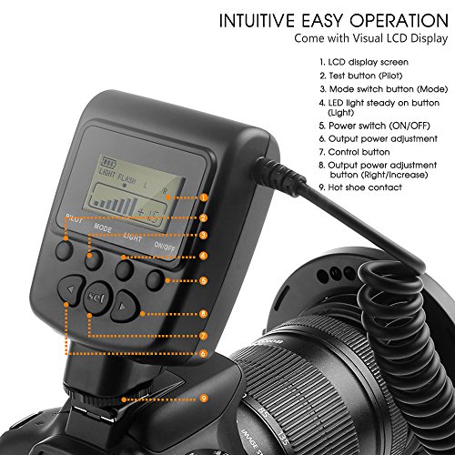 SAMTIAN RF-550E Anneau 48 LED Ultra Brillant et L g reLED Flash Annulaire avec une luminosit plus pr cise Series Macro est con u pour Appareils Photo Reflex Sony Minolta cameras avec 8 adaptateurs et reviews SAMTIAN RF-550E Anneau 48 LED Ultra Brillant et L g reLED Flash Annulaire avec une luminosit plus pr cise Series Macro est con u pour Appareils Photo Reflex Sony Minolta cameras avec 8 adaptateurs et