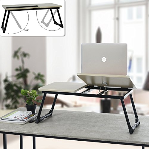 Coavas Portable Bed Laptop Table /Folding Laptop Desk Stand /Computer Notebook Bed Tray (wood) - 2