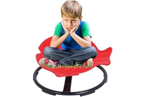 BAOBAJIU Sensory Spinning Carousel Chair for Kids 3-12 Years - Wobble Chair for Balance, Physical Therapy & Sensory Seating - Ideal Autism Toy Chair - Children's Desk Chair (Size : Sensory spinning chair red