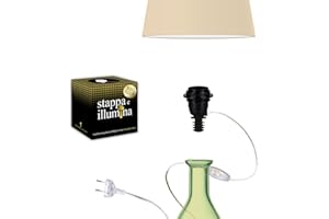 Stappa e illumina Big Size Adaptateur lampe bouteille E27 Bouteilles ayant un diamètre de 20 à 30mm - Champagne, Brut, Vin, Gin, Whisky, Rum, Vodka