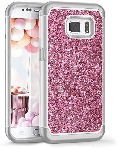 Galaxy S7 Case, [Luxury Glitter] Bling Bling Sparkle Shock Absorbing Dual Layer Hybrid Defender Rugged Slim Case Cover For Samsung Galaxy S7 S VII G930 GS7[Rose Gold]