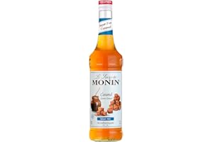 MONIN Karamell Zuckerfrei (1 x 0,7l) – kalorienarmer Caramel Light Sirup – hochwertige Zutat für Kaffee, Cocktails, Milchshakes und Desserts – für Lifestyle und Gesundheitsbewusste