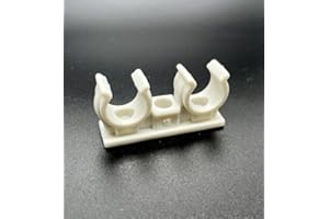 ANTIP-TOOLS 10 clip per tubi, doppio supporto per tubi, colore bianco, fissaggio per tubi (con filettatura, 18 mm)
