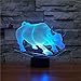 Produktbild RAINBOW MEETING Bull 3D Licht Bunte dekorative Tischlampe LED-Sichtlicht, Power von USB und 3 * AAA-Batterie