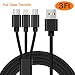 Produktbild FishOaky Multi Ladekabel,Multi USB Kabel, Compatible for Android, Smartphone,Type C Kabel + Micro USB Kabel | 3 in 1 Mehrfach 3A 1M USB Multi Ladegerät (Black 002)