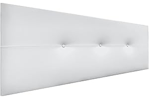 DHOME Cabecero de Polipiel o Tela AQUALINE Pro cabeceros Cabezal tapizado Cama Lujo (Polipiel A.Blanco, 160cm (Camas 150/160))
