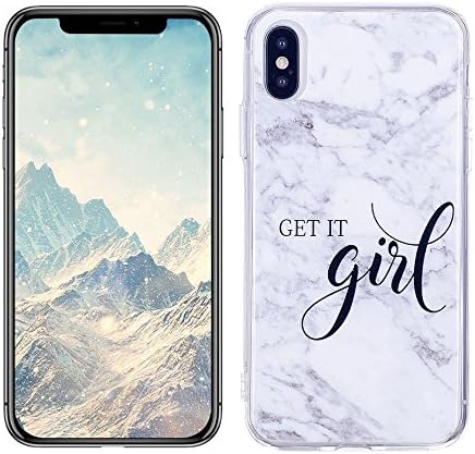 Case for iPhone X, Silingsan Marble Design Cover Ultra Thin Slim Bumper Silicone Cover Fashionable Lightweight Skin Shockproof Shell Scratch Resistance Holster Protective Back Case Cover - Girl