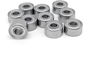 YUMILI 10pcs 693ZZ Mini Cuscinetti A Sfera, Cuscinetti A Sfera Piccoli 3x8x4mm, Set Di Cuscinetti In Miniatura, Micro Cuscinetti A Sfere A Gola Profonda In Acciaio Con Doppia Schermatura