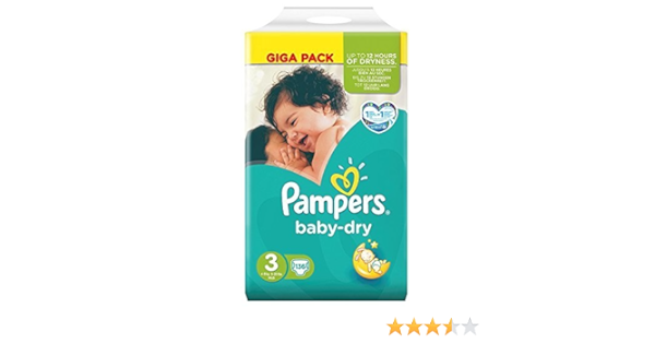 pampers baby dry size 3 giga pack 136
