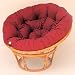 Produktbild Rattan Papasan Sessel inkl. hochwertigen Polster , D 110 cm , Fb. brown wash , Polster Weinrot