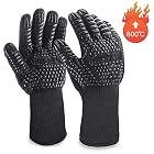 MILcea Grillhandschuhe Ofenhandschuhe Grill Lederhandschuhe Hitzebeständige bis zu 800 ° C Universalgröße… – Bild 1