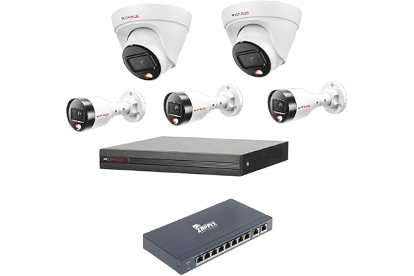 CP Plus 2MP IP STQC ( ) 5 CCTV (8CH NVR, -3Nos, -2Nos, 8+2 POE ( )
