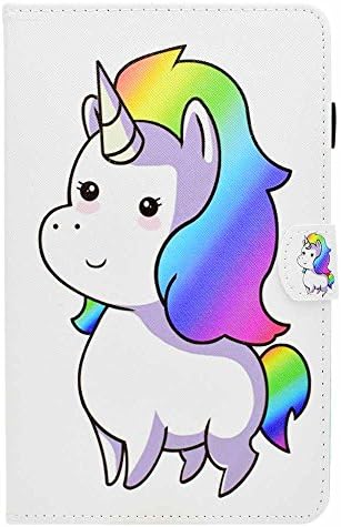 Kindle Fire HD8 2016 / 2017 Smart Case Cover, COOSTOREEU Quality PU Leather, Colorful Pattern Tablet Holster, Unicorn
