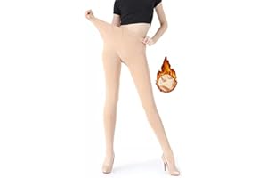 JEPOZRA Damen Thermostrumpfhose Winter Gefüttert Warm Samt Pantyhose Blickdicht Winterleggins Schwarz und Naturfarben