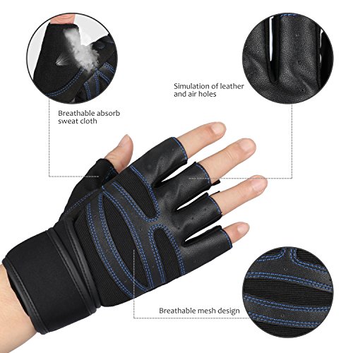 HiCool Trainingshandschuhe Fitnesshandschuhe Sporthandschuhe mit Handgelenkstütze für Krafttraining Gewichtheben und Bodybuilding für Herren und Frauen - 4