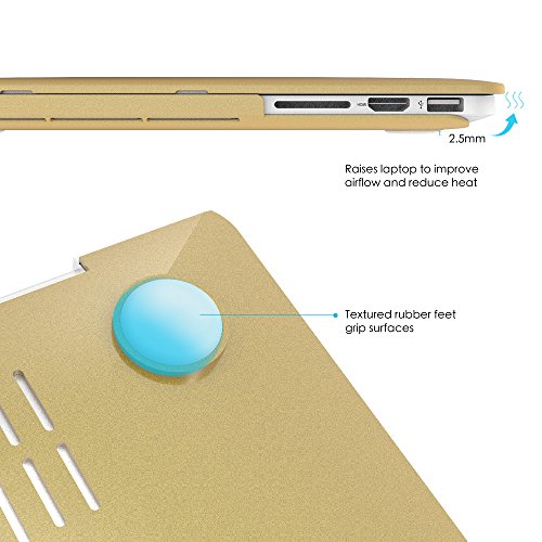 iBenzer – Soft-Skin-Serie Kunststoffabdeckung des schweren Kastens für Macbook Pro 13,3“ mit Retina Display (A1502 / A1425) NO CD-ROM, Gold MMP13R-GD - 4