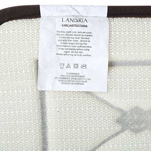 LANGRIA Badematte 17“x24 “ Schnell Trockend und Lüftend Badvorleger Memory Foam Weiche Bequeme Wasser Absorbent Duschvorleger, Moderne korallenrote-Vlies Oberfläche, Rutschfeste Teppich für Schlafzimmer, Küche, Flur, Tür (Braun) - 7
