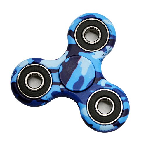 PoiLee Hand Spinner Tri Fidget Colorful - High Speed Rotating 3 Minutes - Stress Reduce Gift (Navy)
