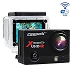 Campark&reg; ACT74 Caméra Etanche Wifi 4k Ultra HD 2 Pouce LCD Ecran 170 Degrés Temporisateur,Caméscope, Embarquée, Enregistrement DVR Capteur SONY Noir