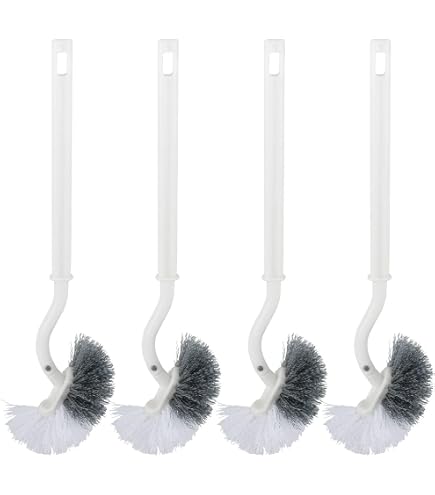 Scopino per WC - Scopino per WC con pulisci bordo - Manico lungo - Set scopino per WC in plastica con setole resistenti - 2 pezzi (con gancio) | Leroy Merlin