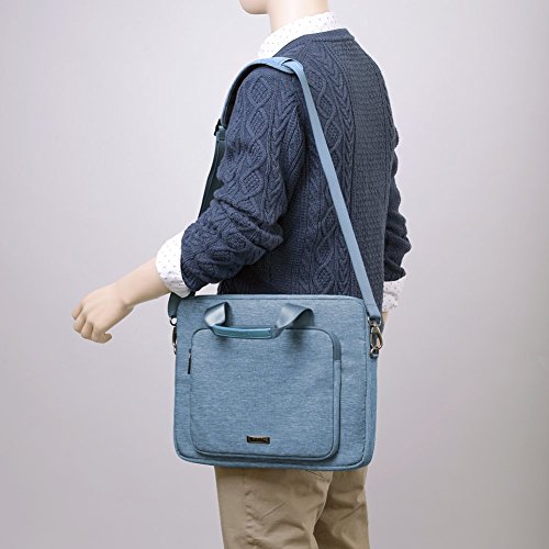 Laptophülle, Evecase 15.6 Zoll Universal Neoprene Gepolsterte Notebook Briefcase Laptop Schutzhülle mit Anzug-Gewebe / Ablösbaren Träger / Handgriff / Frontfach / Zubehörfächer für Lenovo Asus Acer HP – Himmelblau - 7