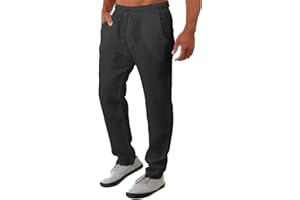 RRGEAR Leinenhose Herren Sommer Lang Leichte Sommerhose Herren Weites Bein Leinen Hosen Herren mit Kordelzug Dünne Baggy Strandhose Freizeithose Leinenhosen Leinenhosen Herren Bequem und atmungsaktiv