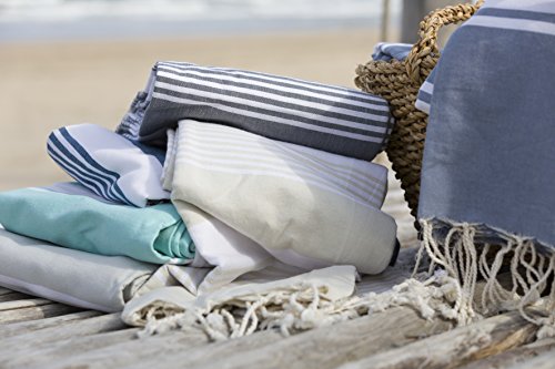 Extra große Stranddecke (180 x 240 cm) – Hamamtuch XXL – Soft Grau - 3