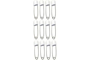 START AND DRIVE LTD Nappy Pins Safety Lock Diaper Pins Plastic Head Hold Clip Locking Cloth Bib Diapers Pins for Baby Child Infants Kids (12 Pcs, White)