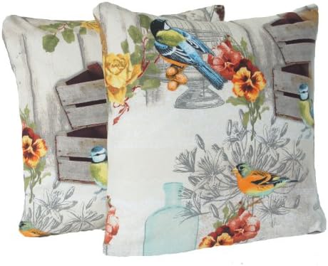 Two Pillows Pillows Pillows Vogelkäfing Kisenbezüge Resen Viola Yellow Bird Cushion Cover, 40 x 40 cm