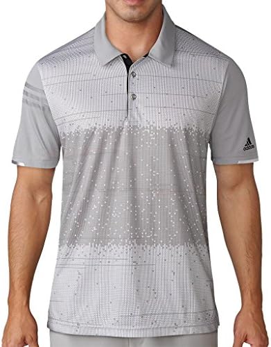 Adidas 2017 Men's ClimaChill Pixel Print Professional Golf Polo Shirt Mid Grey XXL