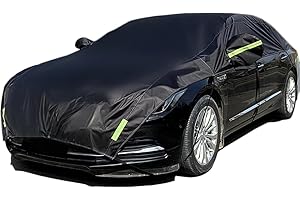 Konnfeir Media Cubierta de Coche Funda de Carrocería Cubierta de Parasol Funda de Nieve Cubierta de Parabrisas Impermeable Resistente a los UV Paño Poliéster 210T con Algodón Delgado (Sedán)